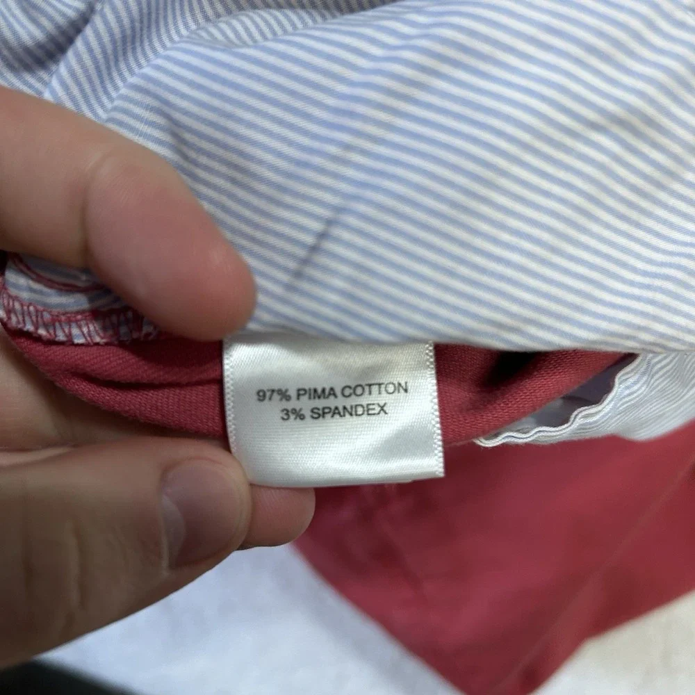 Peter Millar Mens Size 38 Red Pilot Twill Cotton Athletic Shorts (J8)